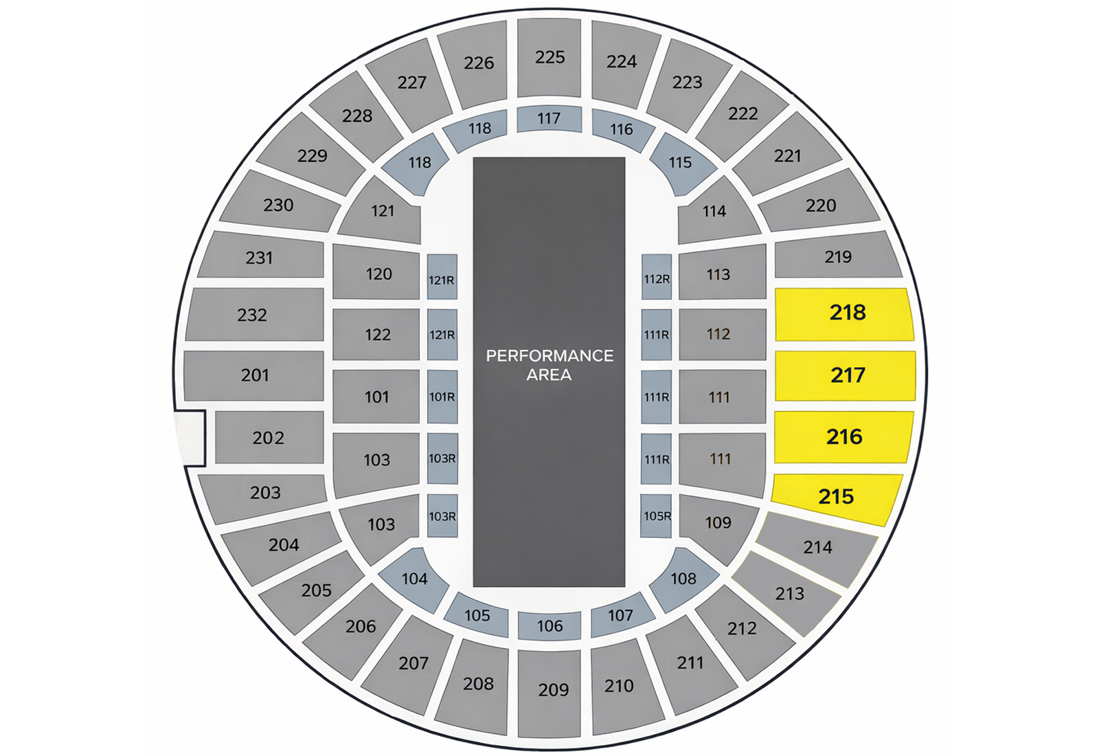 Virginia International Tattoo 2026 관람장소 좌석 배치도